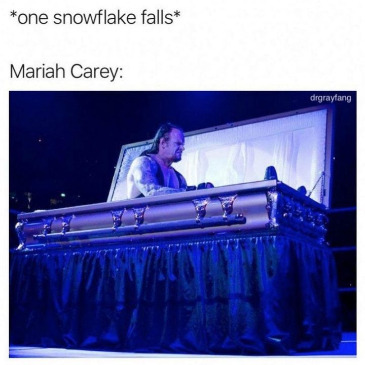 "*one snowflake falls* Mariah Carey:"