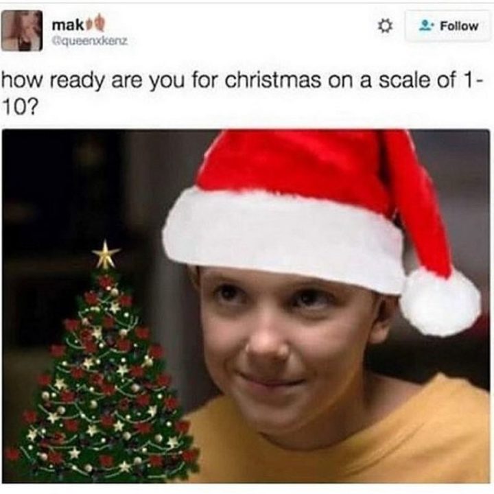 "How ready are you for Christmas on a scale of 1-10?"