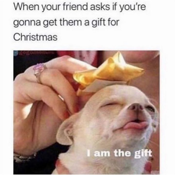 "When your friend asks if you're gonna get them a gift for Christmas: I am the gift."
