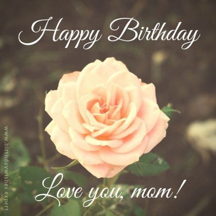 "Happy birthday. Love you, mom!"