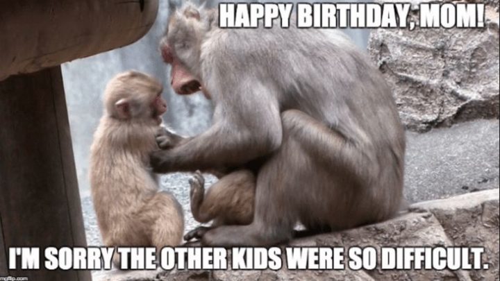 "Happy birthday mom! I"m sorry the other kids were so difficult."