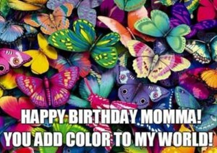"Happy birthday momma! You add color to my world!"
