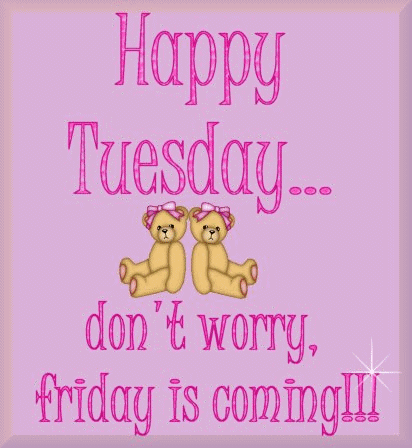 "Happy Tuesday. Don’t worry Friday is coming." - Unknown