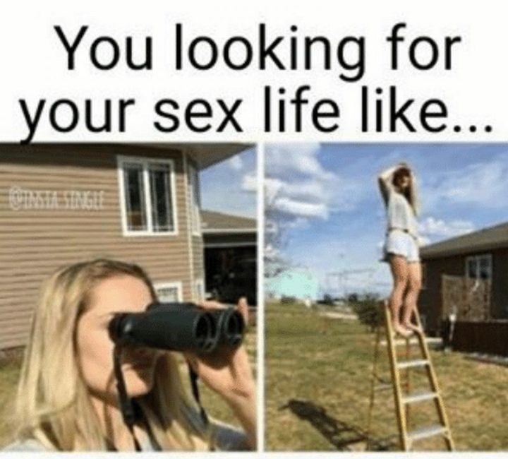 "You looking for your sex life like..."