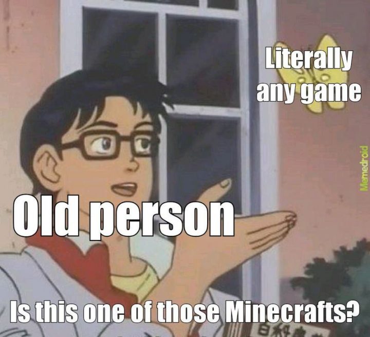 "Literally any game. Old person. Is this one of those Minecrafts?"