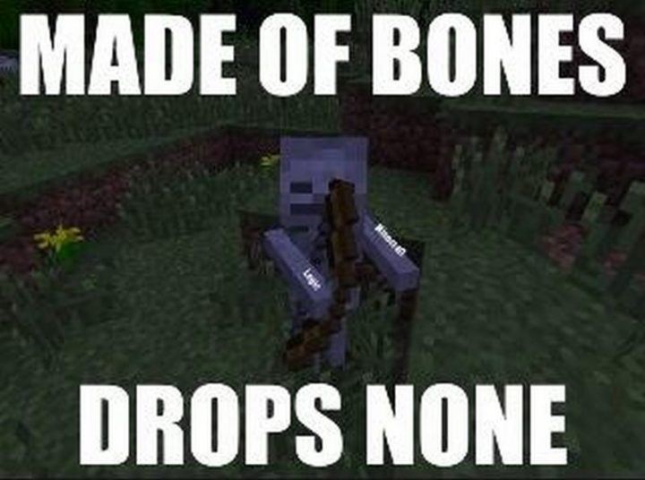 "Made of bones. Drops none."