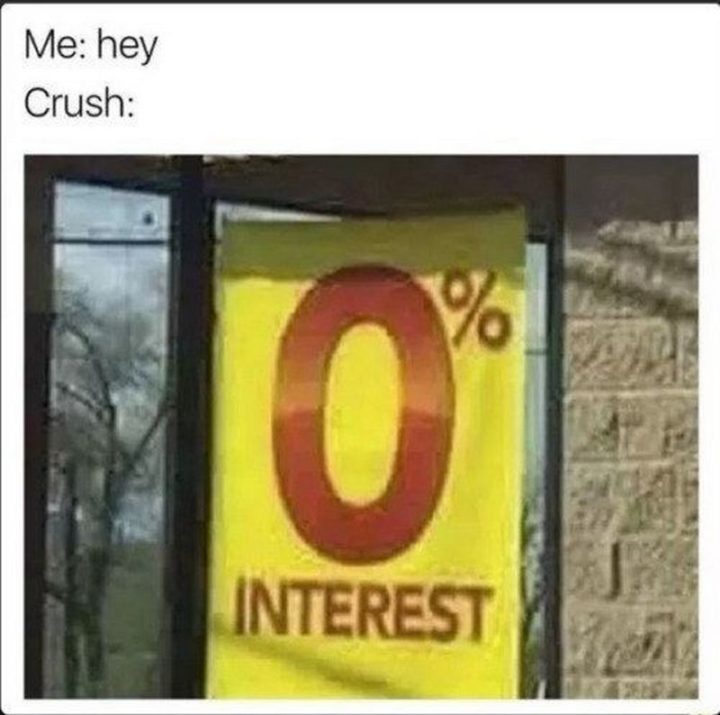 "Me: Hey. Crush: 0% interest."