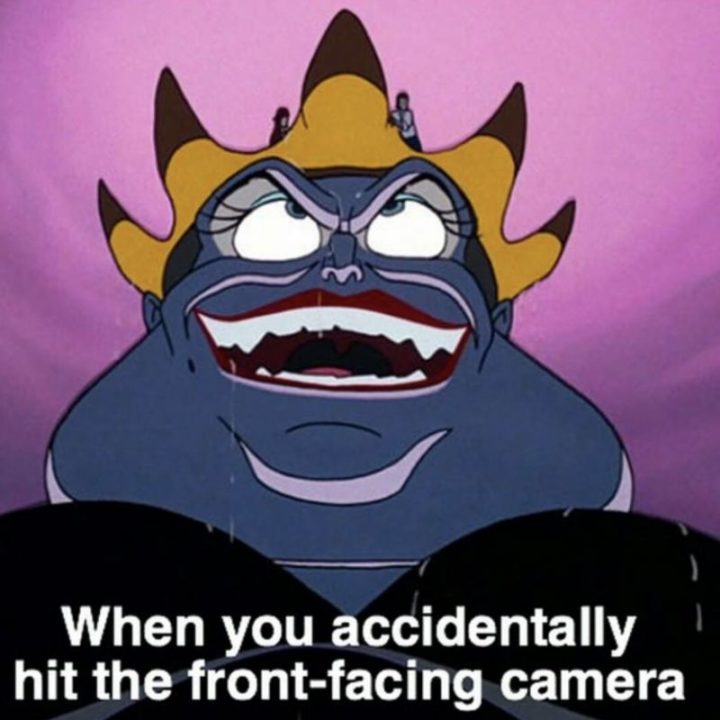 51 Funny Disney Memes - "When you accidentally hit the front-facing camera."