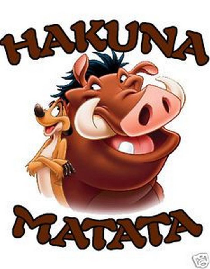 61 Inspirational Disney Quotes - "Hakuna Matata." - Timon and Pumbaa 