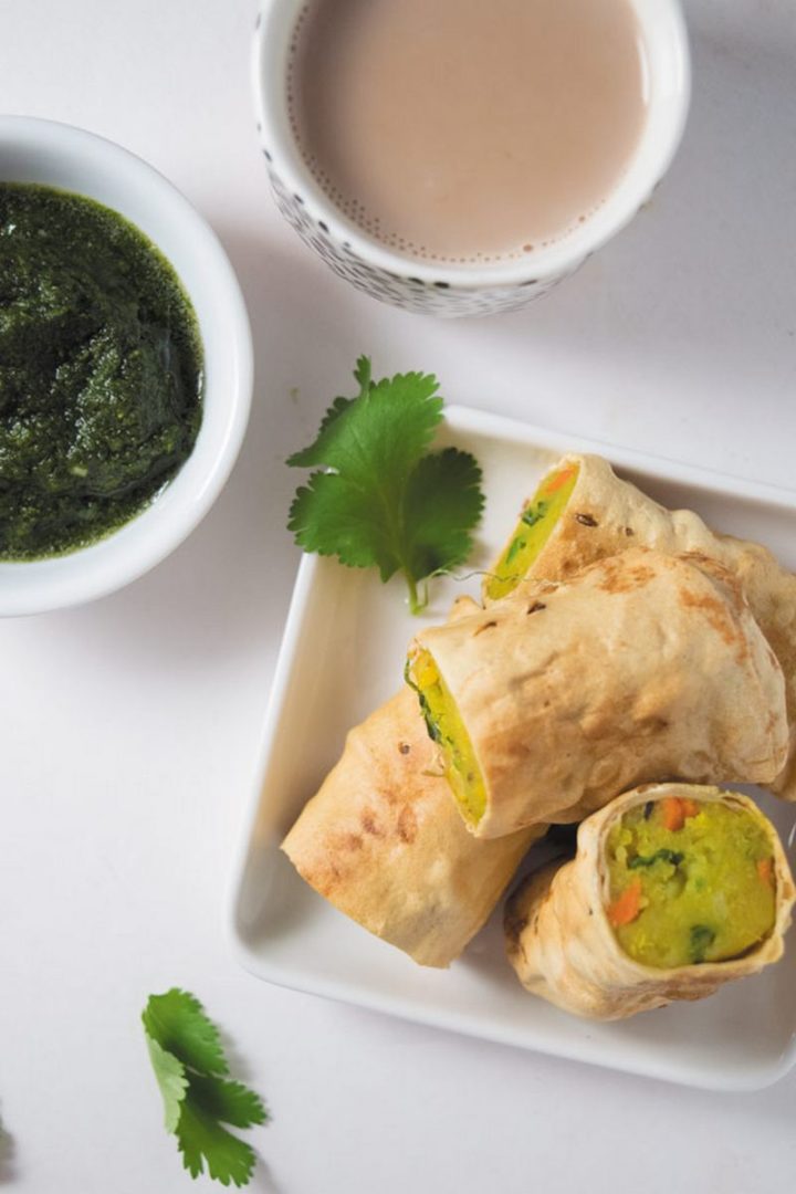 35 Indian Appetizer Recipes - Crispy Papad Rolls.
