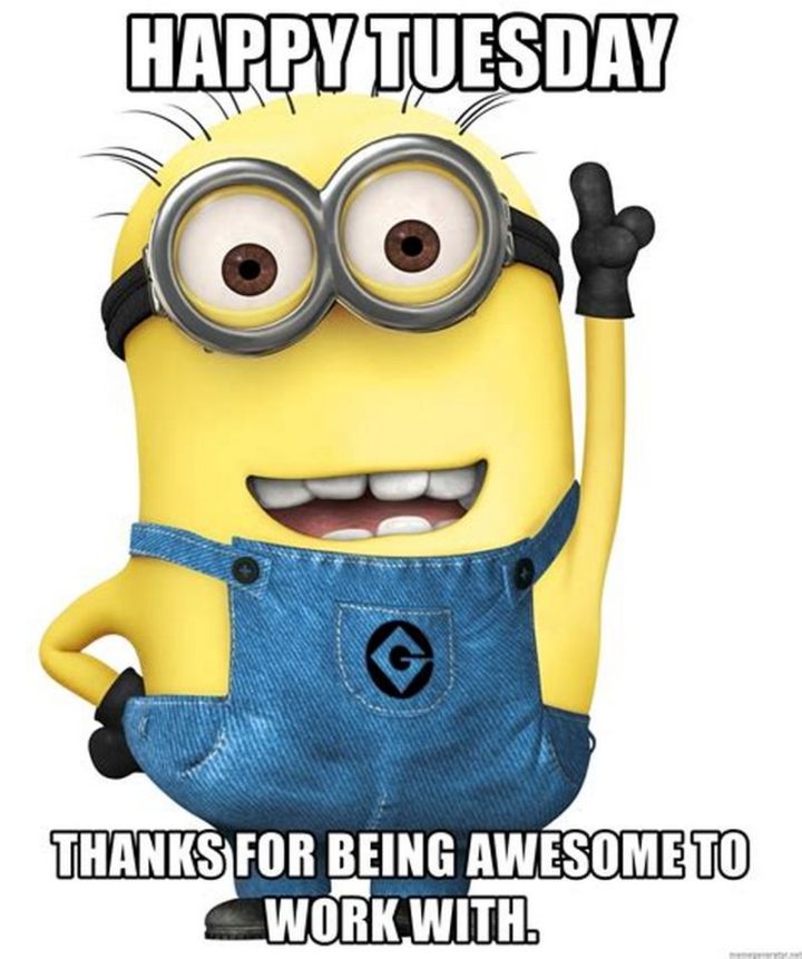 "Happy Tuesday. Thanks for being awesome to work with."