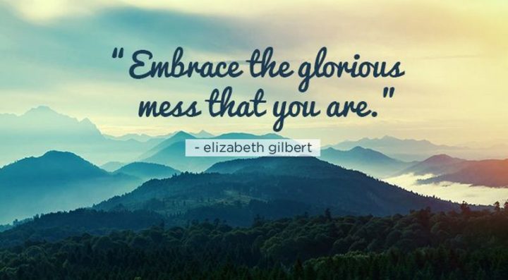 "Embrace the glorious mess that you are." - Elizabeth Gilbert​​
