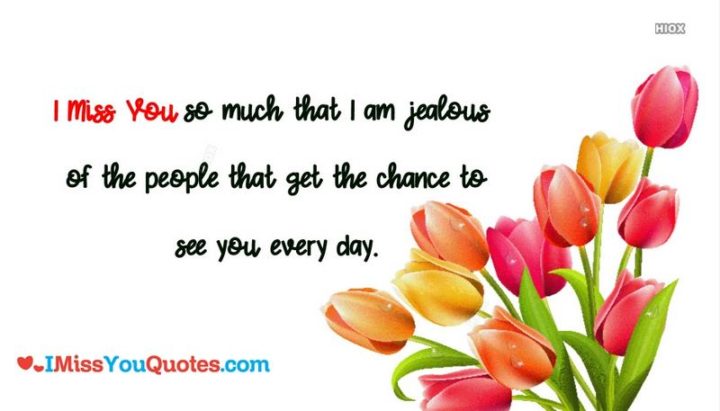 "I miss you so much that I am jealous of the people that get the chance to see you every day." - Unknown