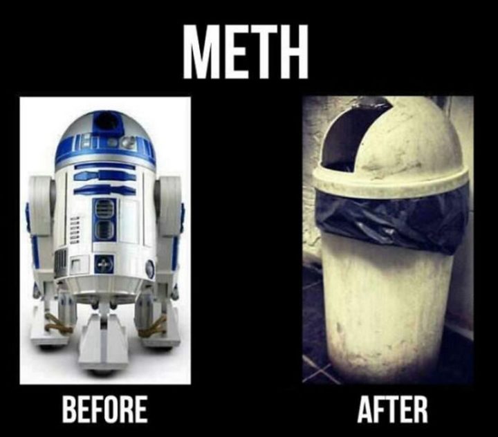 "Meth: Before and after."