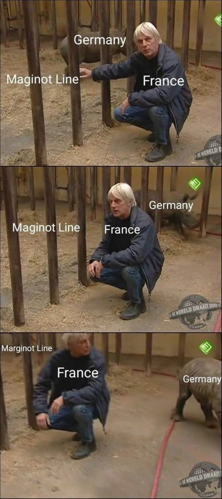 55 Funny History Memes - "Germany. France. Maginot Line."