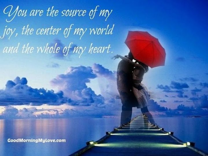"You are the source of my joy, the center of my world, and the whole of my heart." - Unknown