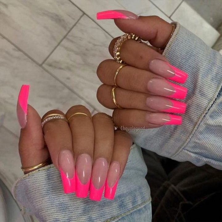 Pink manicure with luscious tips.