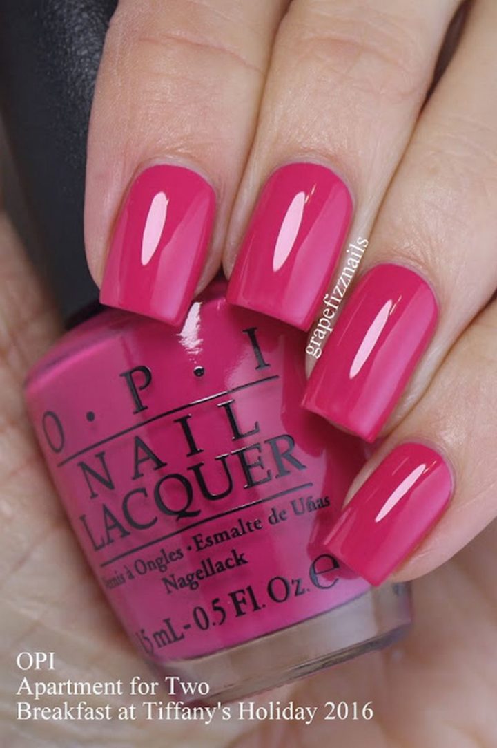 A beautiful pink manicure that looks great at any time of the year.