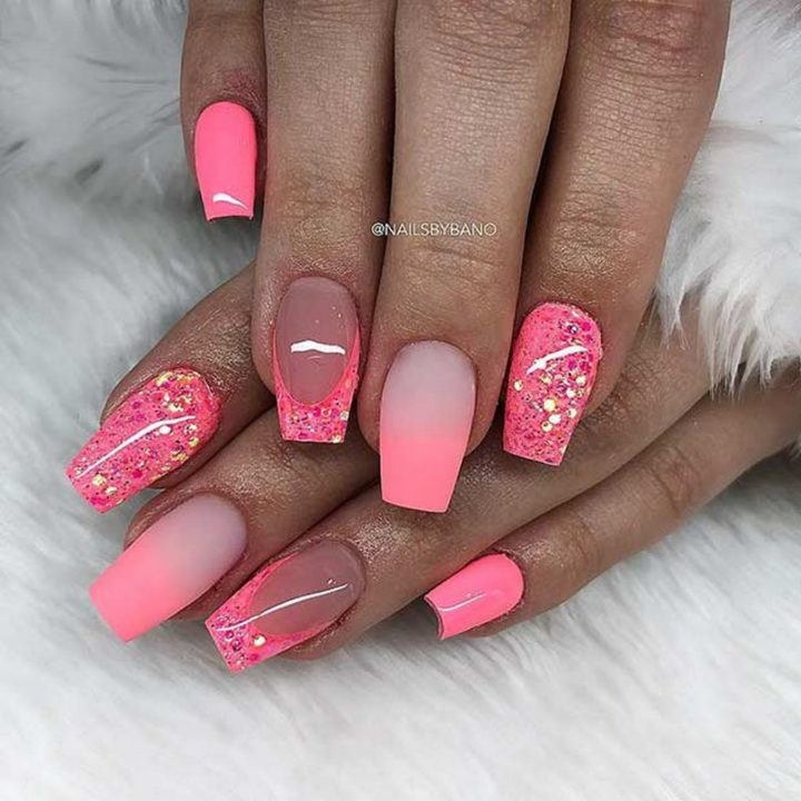 Neon pink nails that scream WOW!