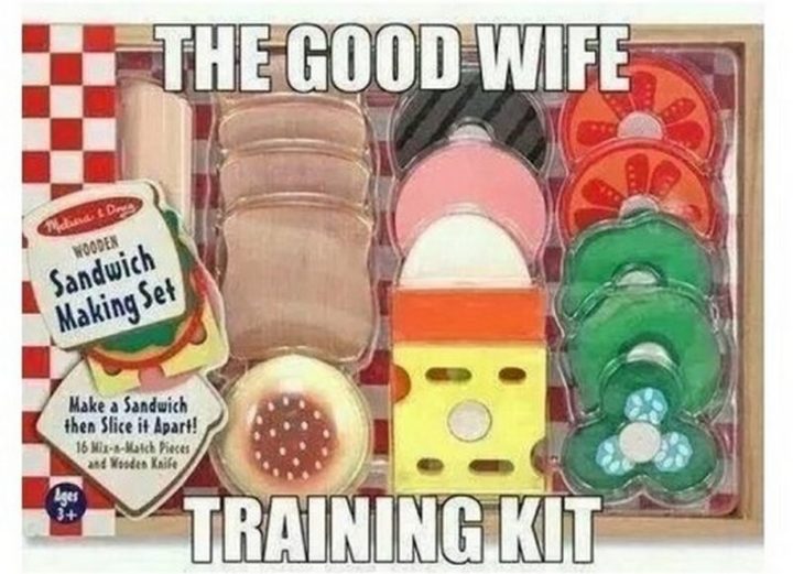 "The good wife training kit."