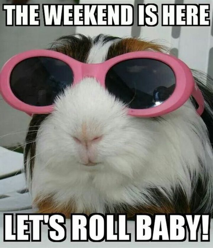 "The weekend is here. Let's roll baby!"