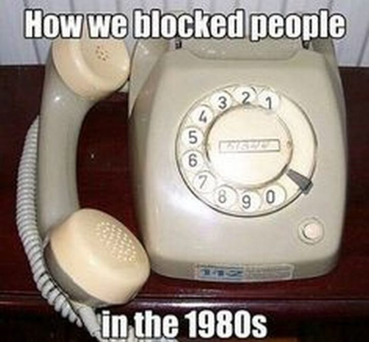 "How we blocked people in the 1980s."