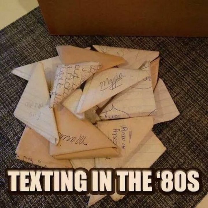 "Texting in the '80s."