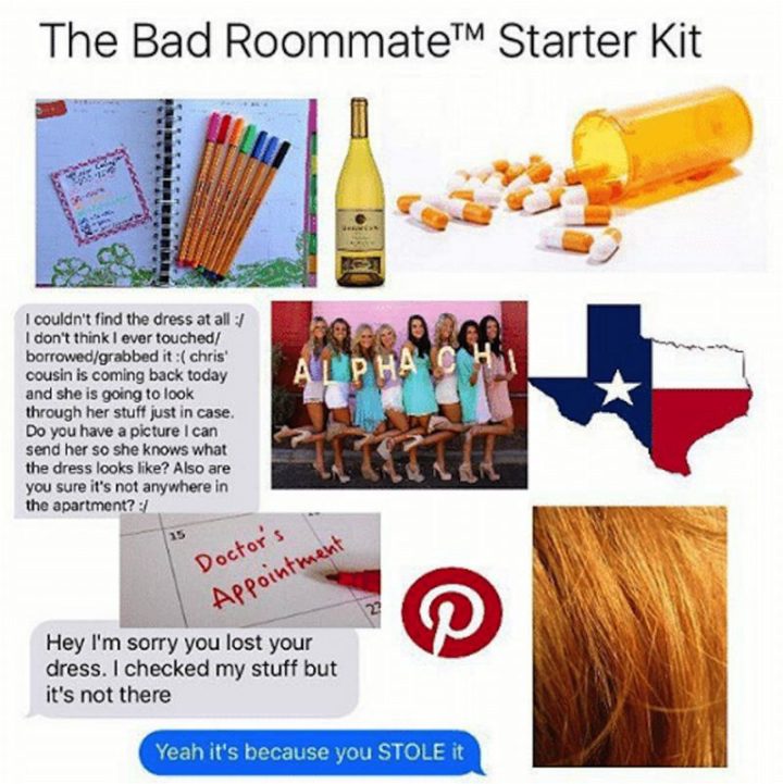 "The bad roommate starter kit."