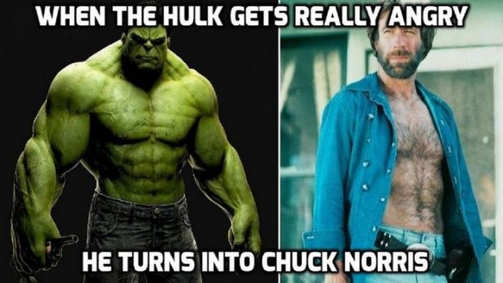 "When the Hulk gets really angry, he turns into Chuck Norris."