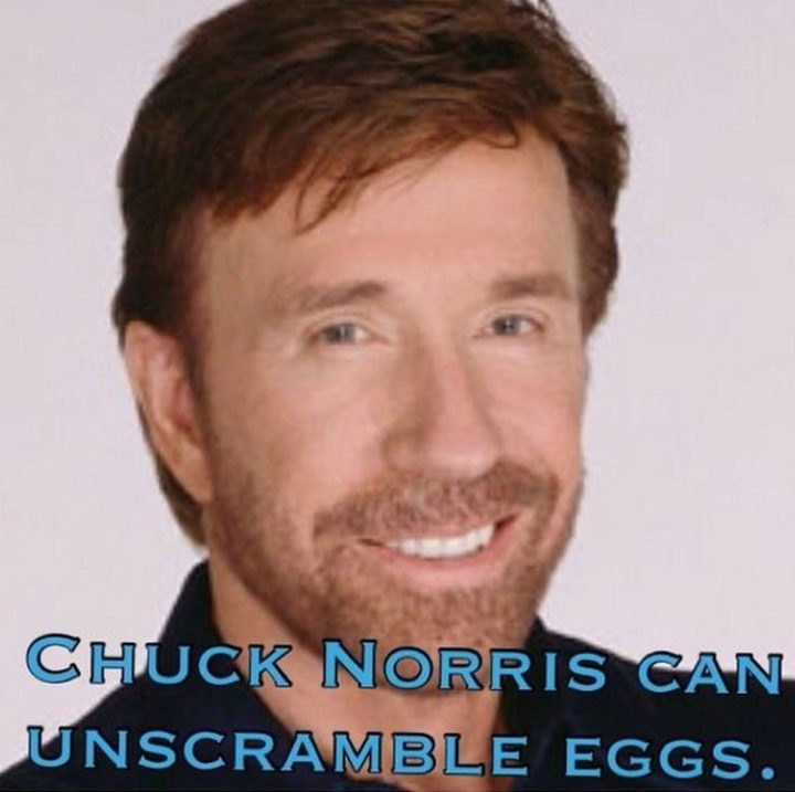 "Chuck Norris can unscramble eggs."