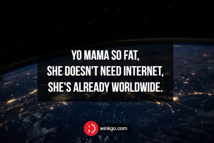 Yo mama so fat, she doesn't need internet, she's already worldwide.