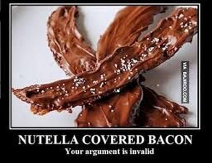 "Nutella-covered bacon. Your argument is invalid."
