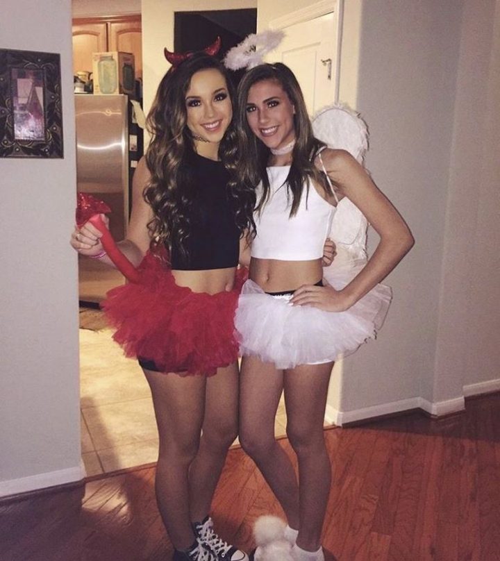 She-Devil and Angel DIY Halloween Costumes - Version 1.