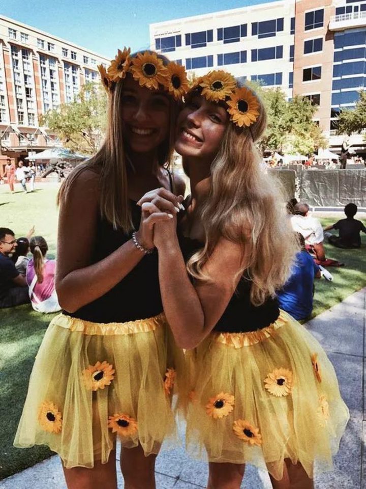 DIY Sunflower Halloween Costumes.