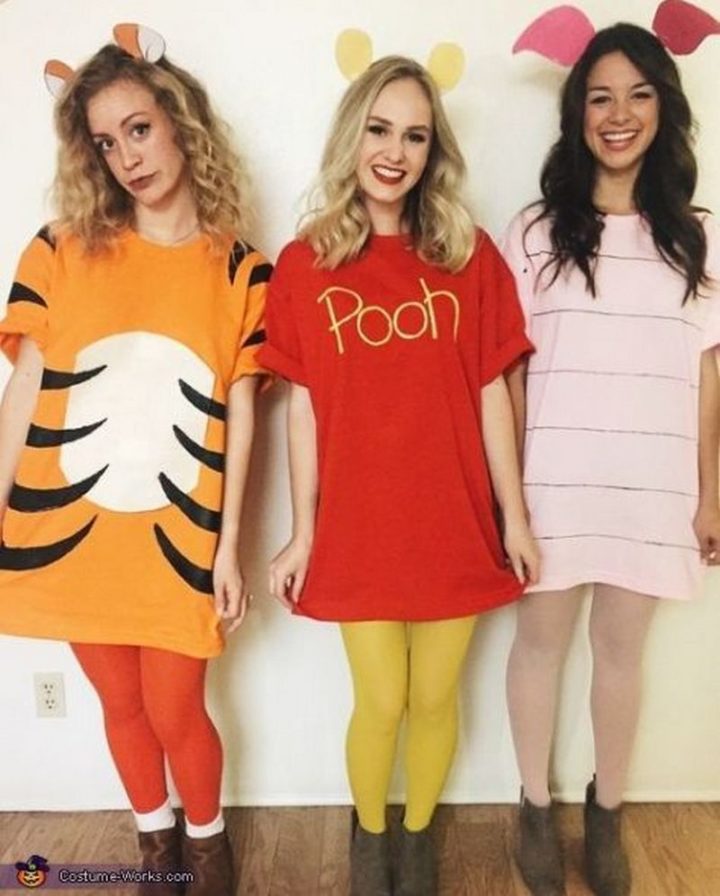 Tigger, Winnie the Pooh, and Piglet Costumes.