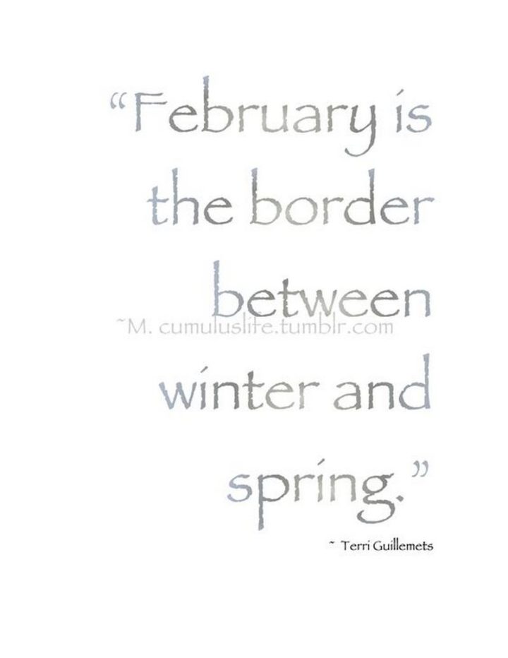 "February is the border between winter and spring." - Terri Guillemets