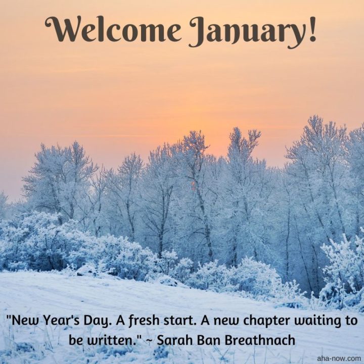 "Welcome, January! New Year's Day. A fresh start. A new chapter waiting to be written." - Sarah Ban Breathnach