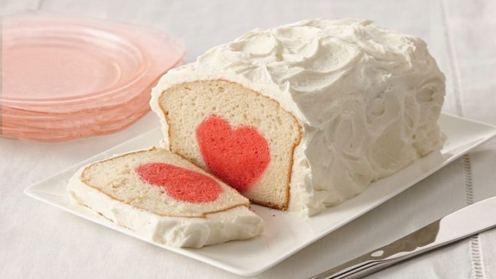 Surprise Raspberry Heart Cake.