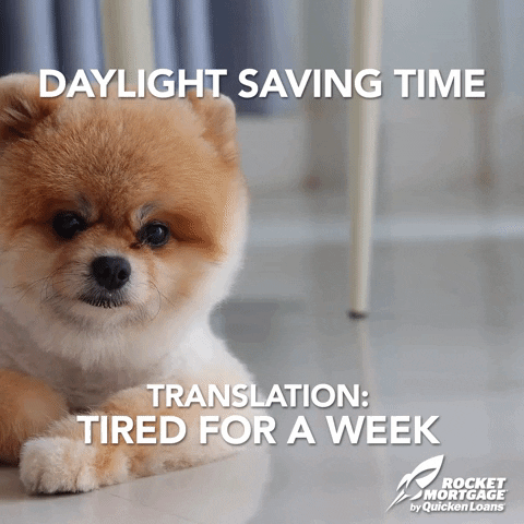 "Daylight savings time translation: Tired for a week."