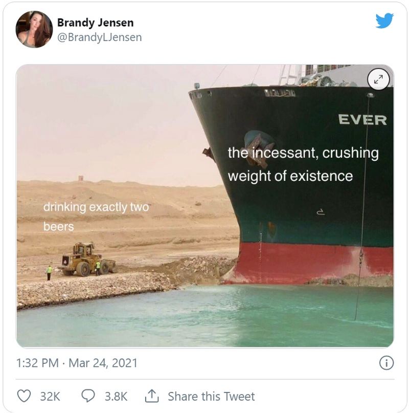 33 funny suez canal memes with a cargo ship named evergreen
