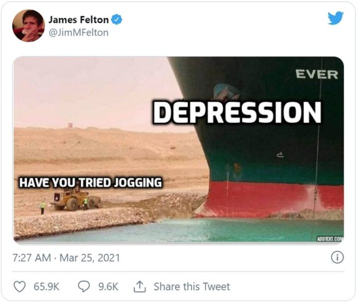 "Depression? Have you tried jogging?"