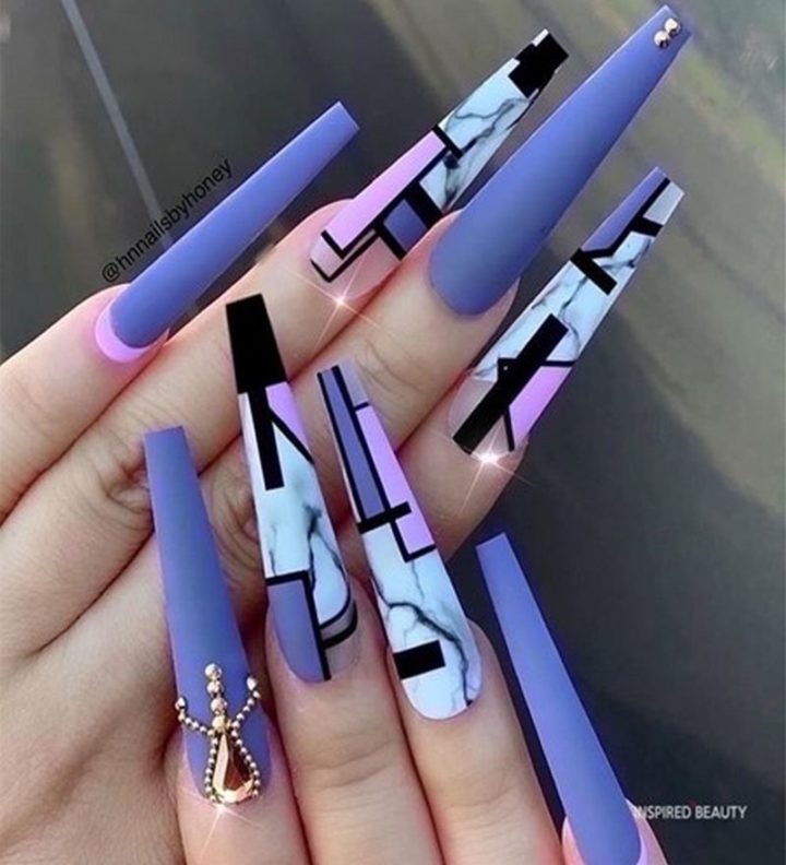Long Acrylic Nail Designs.