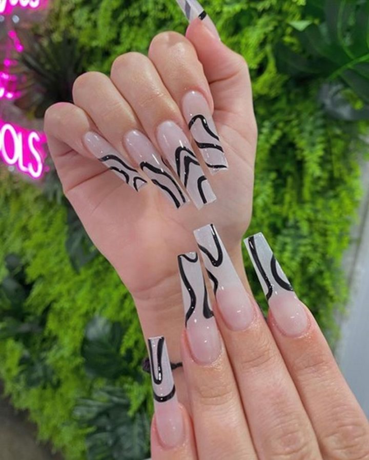 39 Long Nail Manicures to Express Your Personality with Nail Art Designs