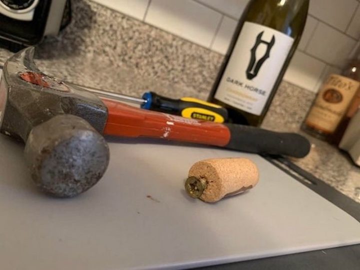 "When you don’t have a corkscrew."