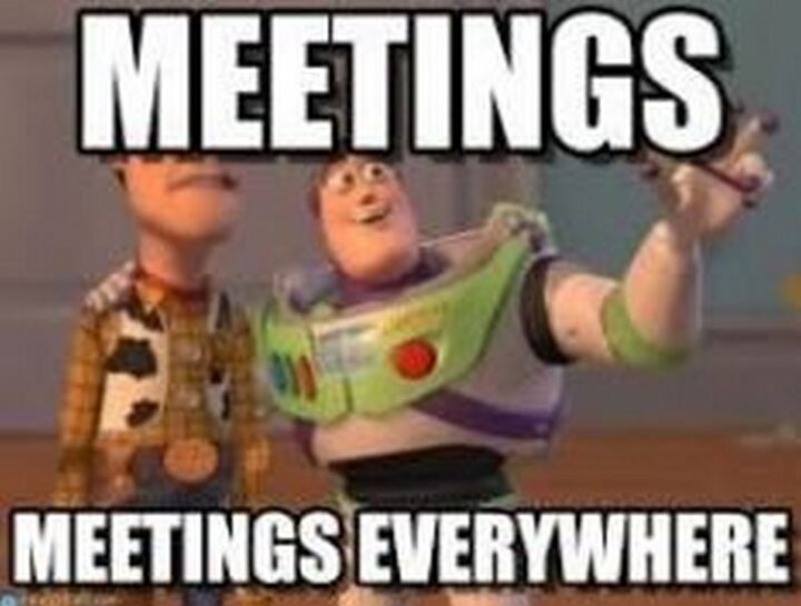 "Meetings. Meetings everywhere."