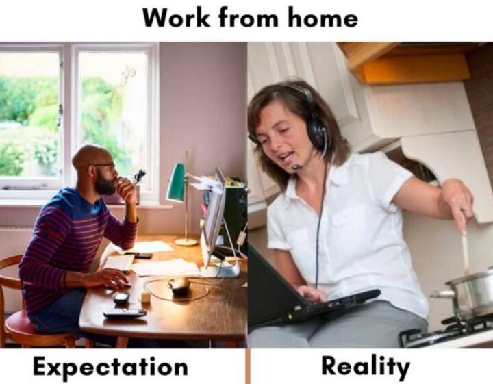 "Work from home: Expectation vs Reality."