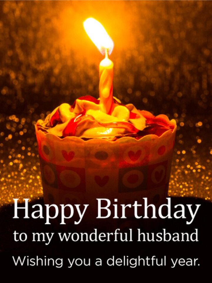 "Happy Birthday to my wonderful husband. Wishing you a delightful year."