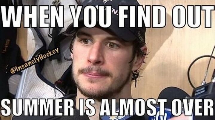 75 Funny Hockey Memes - "When you find out summer is almost over."