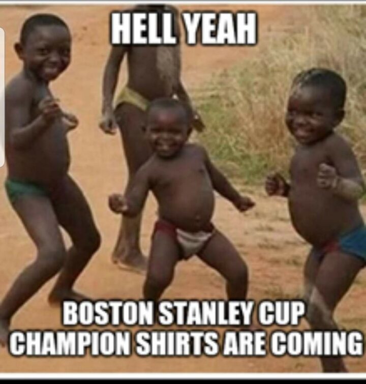 "Hell yeah, Boston Bruins Stanley Cup champion shirts are coming."