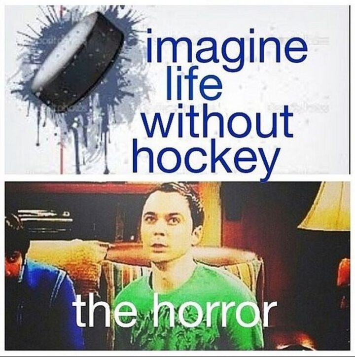 "Imagine life without hockey...The horror."